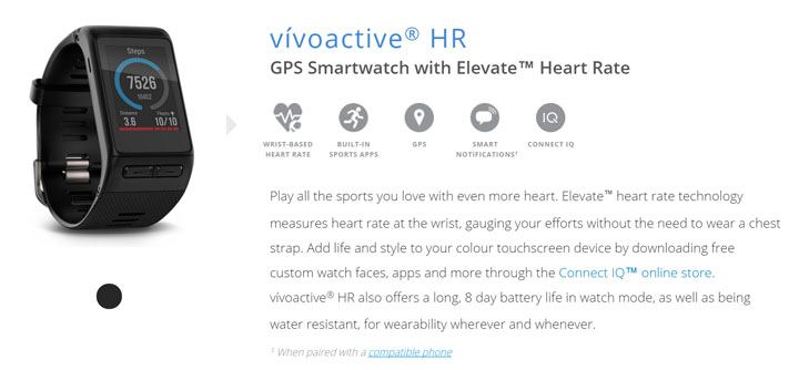vivoactive 3 broadcast hr