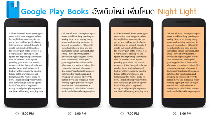 Google Play Books อัพเดทใหม่ เพิ่มโหมด Night Light ถนอมสายตาสำหรับการ ...