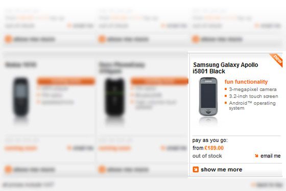 Samsung Galaxy Apollo วางขายที่ UK แล้วและก็หมดแล้วด้วย :|