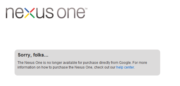 ปิดตำนาน Nexus 1 สินค้าหมดสต็อคแล้ว