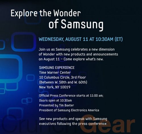 Samsung Galaxy Tab จะเปิดตัววันที่ 11 สิงหานี้?