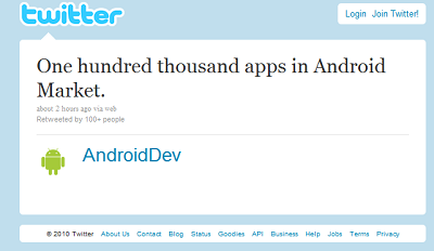 Market 100,000 apps จริงๆแล้วจ้าาาา @AndroidDev คอนเฟิร์ม