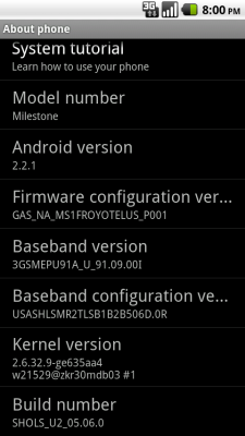 บร๊ะเจ้า หลุดๆๆ Motorola Milestone รัน Android 2.2.1 แรงกว่า Galaxy S