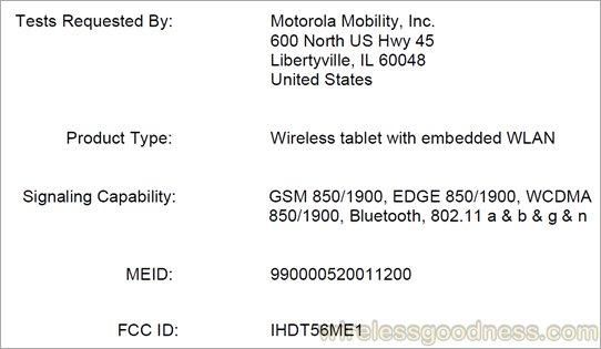 Motorola XOOM GSM version ?? ผ่าน FCC แล้ว