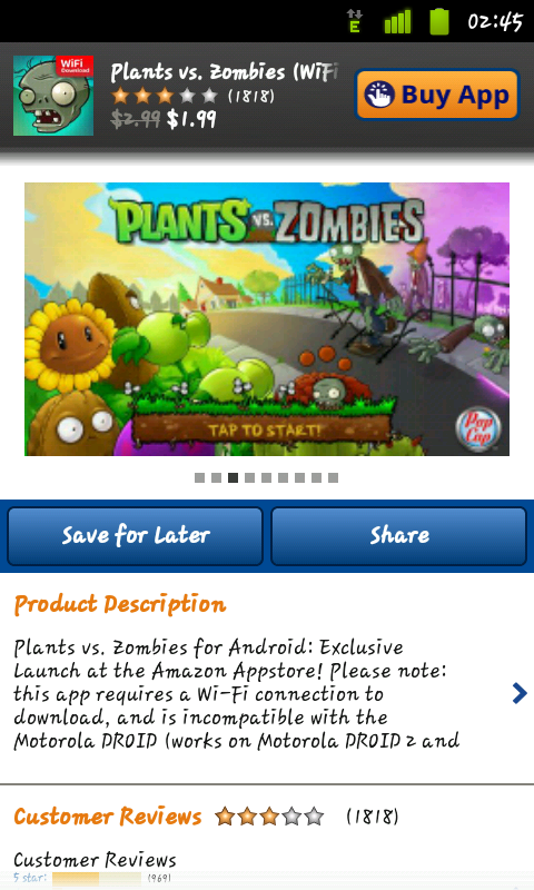 ใครคิดถึง Plant vs. Zombie บ้างเอ่ย.. . . มันมาแล้วววว สำหรับ Android ^_^ แต่.. . . .