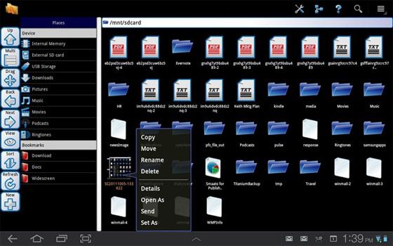 Astro File Manager โปรแกรมจัดการไฟล์ชื่อดังออกรุ่นซัพพอร์ท Honeycomb Tablet แล้ว