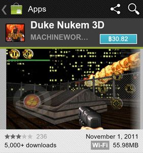 นั่งรำลึกความหลังกับ Duke Nukem 3D มีขายบน Android Market แล้ววันนี้