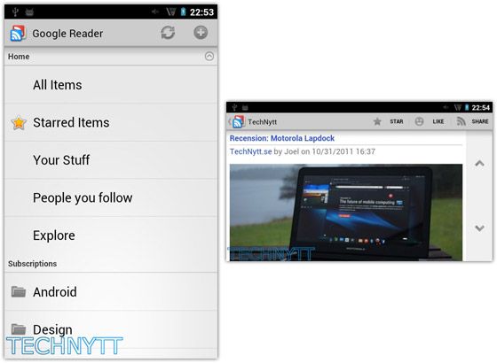 หลุด Google Reader เวอร์ชั่นใหม่ รื้อ UI เปลี่ยนใหม่ตามหน้าเว็บ
