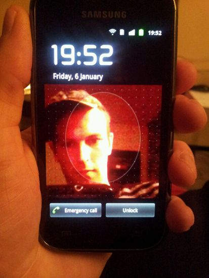 ภาพหลุดหน้าจอ Galaxy S เผยฟีเจอร์เด็ด Face Unlock ของ ICS