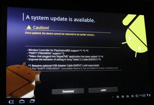 Sony ทดสอบ ICS บน Tablet S และ Tablet P แล้ว คาดปล่อยให้ update เมษานี้