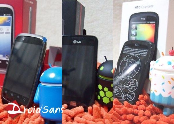 DroidSans Review : hTC Explorer , Motorola Fire XT , LG Optimus Hub ศึก Android จาก 3 ค่ายต่ำกว่าหมื่น