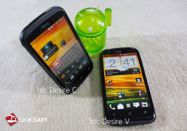 DroidSans Review : รีวิว HTC Desire V android 2 ซิม จูงมือ HTC Desire C ร่วมแจม