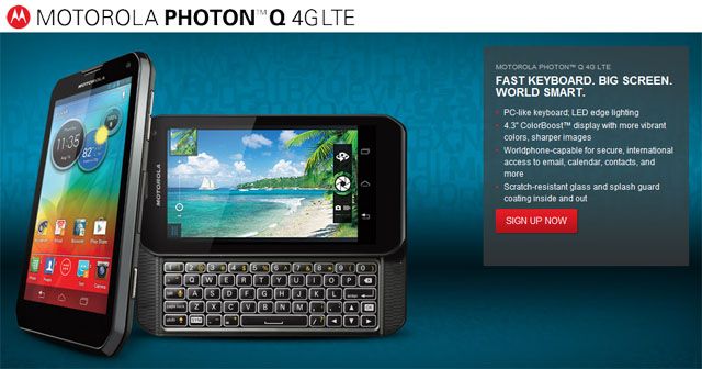 เปิดตัว Motorola Photon Q พร้อมวางจำหน่ายบนเครือขาย Sprint เร็วๆ นี้