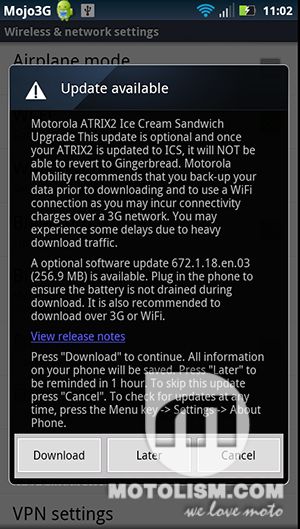 อัพเดท ICS สำหรับ Motorola Atrix 2 สำหรับผู้ใช้ในไทยมาแล้ว