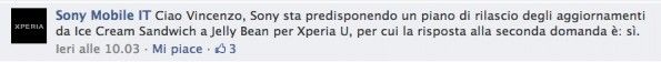 Sony Mobile อิตาลียันผ่าน Facebook เตรียมอัพ Jelly Bean ให้ Xperia U และ Xperia Sola แน่นอน
