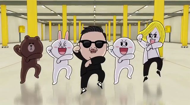 เมื่อ PSY ชวนเหล่าผองเพื่อน LINE มาเต้นกังนัม