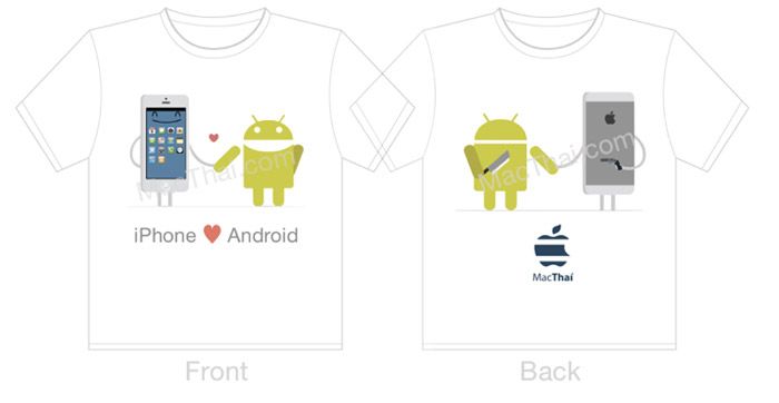 ประกาศผล DroidSans จับมือ MacThai แจกฟรีเสื้อ “Android <3 iPhone" เรารักกัน !