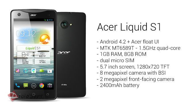 [COMPUTEX] Acer เปิดตัว Acer Liquid S1 แอนดรอยด์จอใหญ่ 5.7 นิ้ว รองรับการใช้งาน 2 ซิม