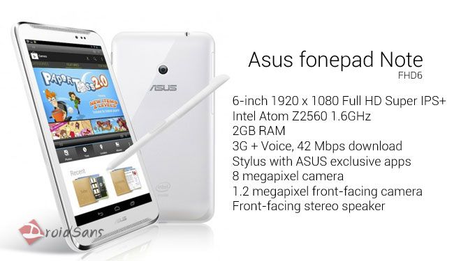[COMPUTEX] Asus เผยโฉม Asus fonepad Note หน้าจอ 6 นิ้ว Full HD พร้อม Stylus และลำโพงสเตอริโอ