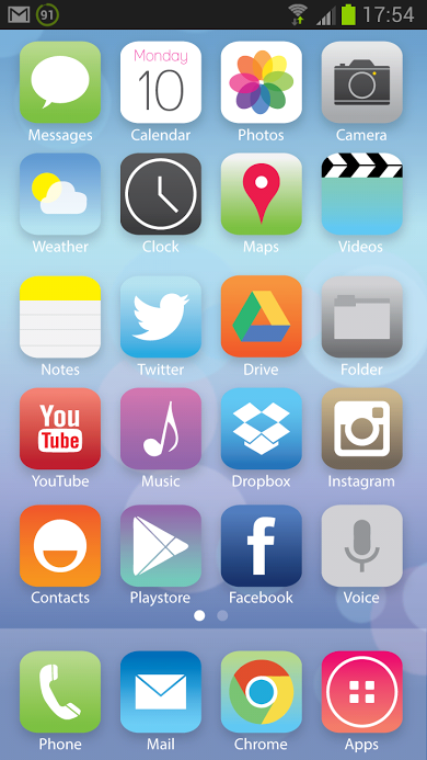 ตามคาด…มีคนทำไอคอน iOS 7 ออกมาใส่ Nova Launcher เรียบร้อย