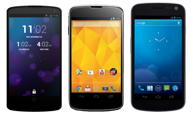 เปรียบเทียบ Nexus 5 กับ Nexus รุ่นอื่น