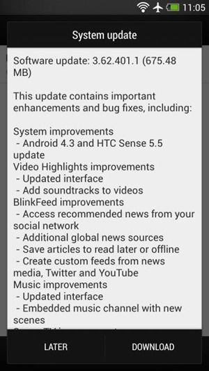 HTC เริ่มทยอยปล่อยอัพเดท Android 4.3 สำหรับ HTC One ให้กับผู้ใช้ทั่วโลกแล้ว