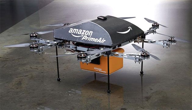 หุ่นยนต์ Air Drone นักบินส่งของจาก Amazon