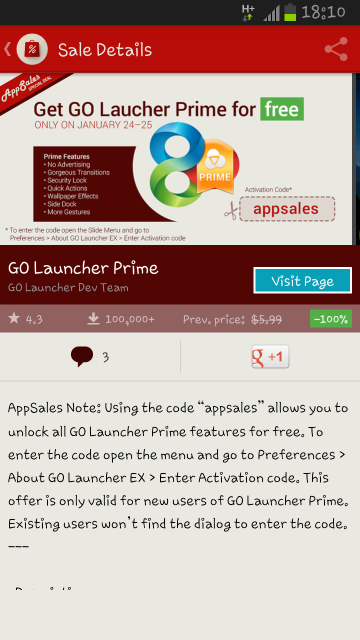 GO Launcher Prime ลดราคาจาก 5.99$ มาเป็น Free โหลดด่วน ถ้าสนใจ