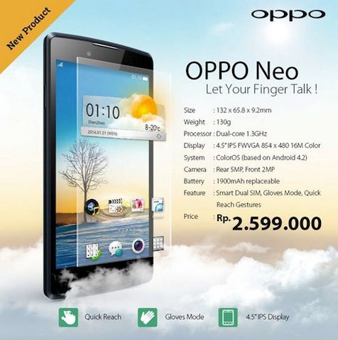 OPPO เปิดตัว Oppo Neo ตอบโจทย์ตลาดสมาร์ทโฟนรุ่นราคากลาง