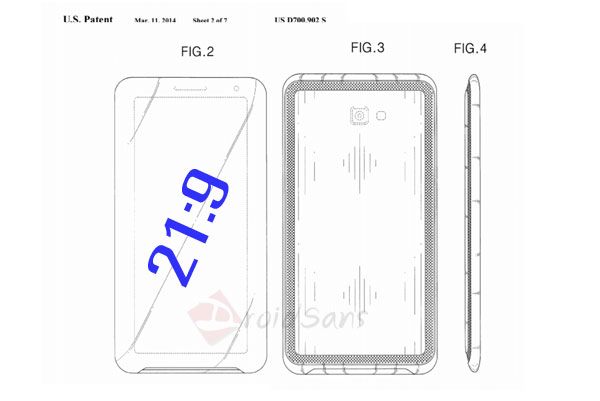 Samsung จดสิทธิบัตรมือถือหน้าจอโรงหนัง อัตราส่วน 21:9