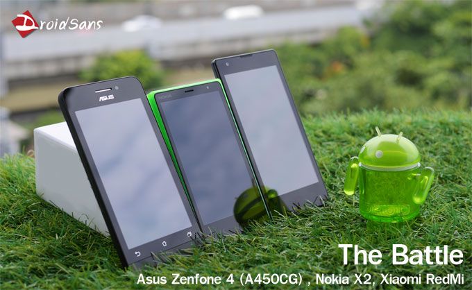 DroidSans Battle : รีวิวเปรียบเทียบ Asus Zenfone 4 (ใหม่), Nokia X2 และ Xiaomi Redmi ยกที่ 1