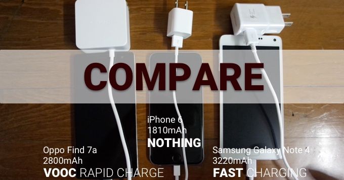 ทดสอบเวลาในการชาร์จ Oppo Find 7a vs iPhone 6 vs Galaxy Note 4
