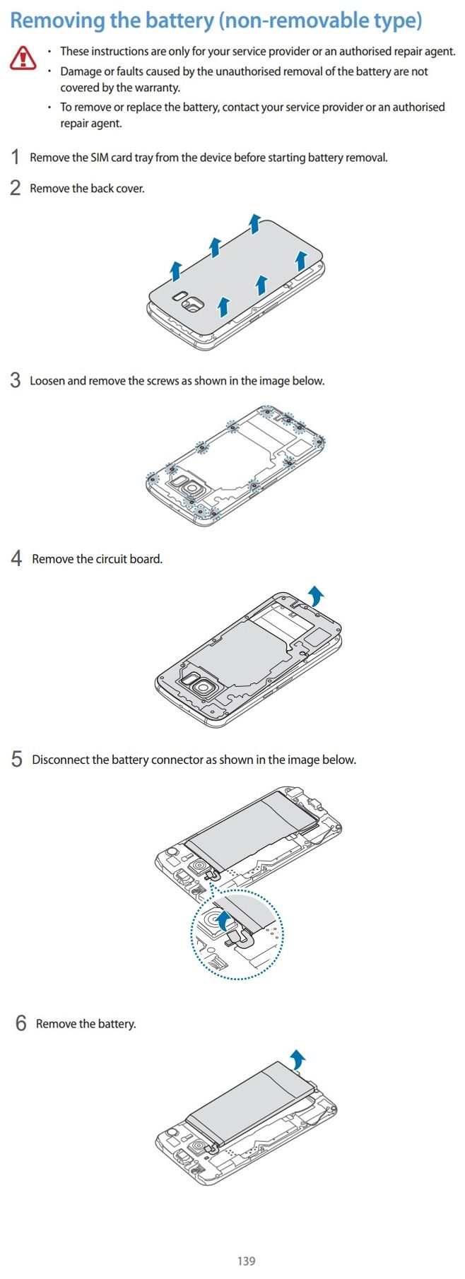 Samsung สอนวิธีถอดเปลี่ยนแบต Galaxy S6 ในคู่มือผู้ใช้ แต่อย่าทำดีกว่า…