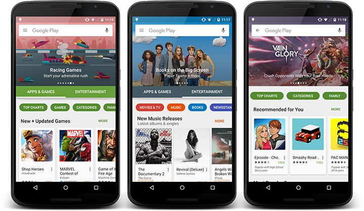 Google Play เตรียมอัพเดท ปรับโฉมเปลี่ยนลุค แยกส่วน Apps กับ Entertainment ออกจากกัน