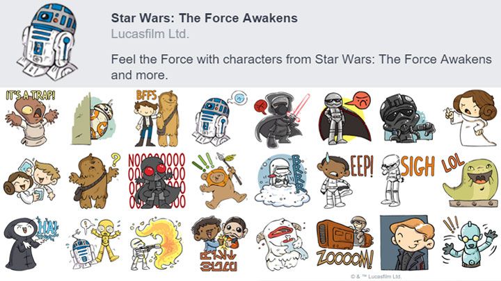 สติ๊กเกอร์ Star Wars : The Force Awakens สุดแบ๊ว เปิดให้ดาวน์โหลดฟรีแล้วบน Facebook และ Messenger