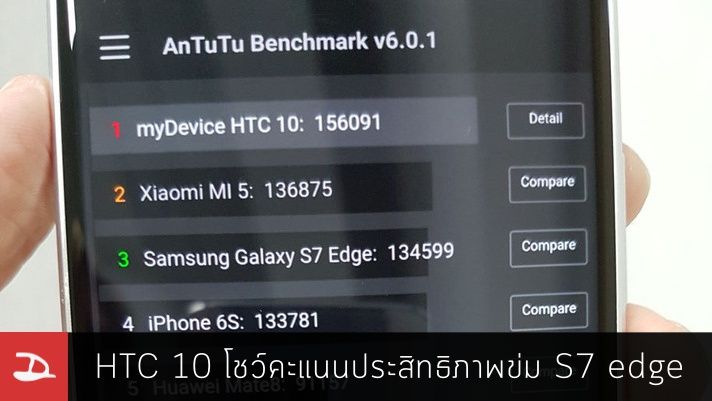 แรงคามือ…หลุดภาพ HTC 10 เครื่องจริงโชว์คะแนนประสิทธิภาพข่ม Galaxy S7 edge