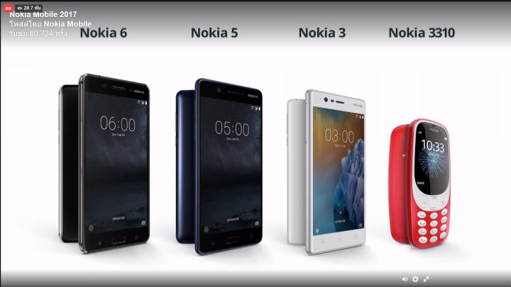 Nokia เปิดตัว Nokia 3, Nokia 5, Nokia 6 และมือถือสุดอึดในตำนานกับอวตารร่างใหม่ของ Nokia 3310