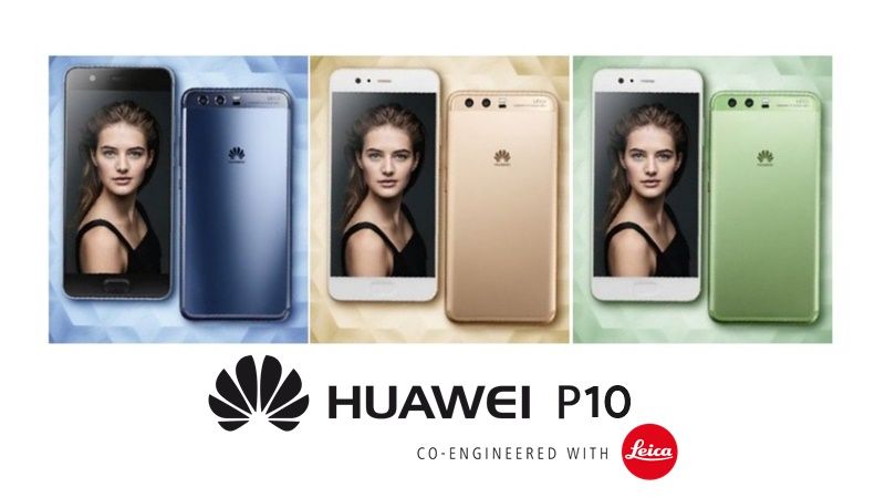 หลุดภาพโปรโมท Huawei P10 ทั้ง 3 สี น้ำเงิน, ทอง และเขียว