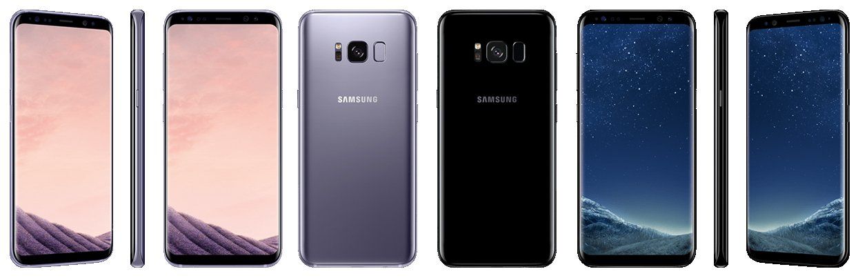 Samsung-Galaxy-S8-Orchid-Gray-Black-Sky-Colours-Front-Back
