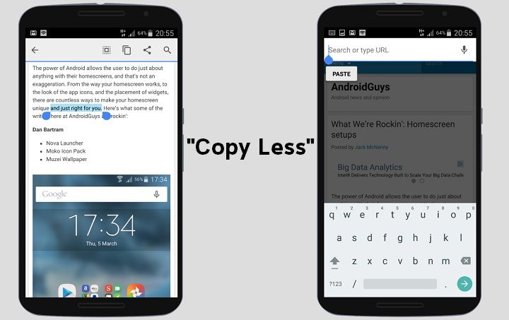 Android รุ่นต่อไปจะมาพร้อมฟีเจอร์ใหม่ Copy less ลดขั้นตอนการคัดลอกข้อความหรือลิงค์ให้น้อยลง