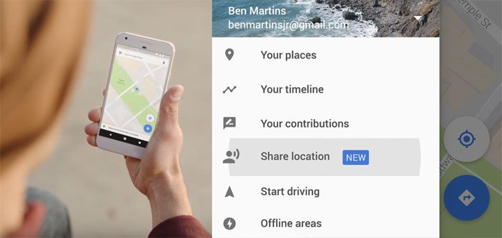 Google Maps เพิ่มฟีเจอร์ใหม่ แชร์ตำแหน่งและการเดินทางของเราให้คนที่ต้องการได้แบบ real-time
