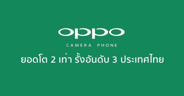 OPPO ยอดขายดีขึ้นสองเท่าในภูมิภาค รั้งอันดับสามในไทย