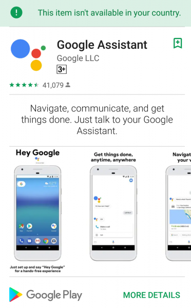 Google Assistant Thai not support in your country