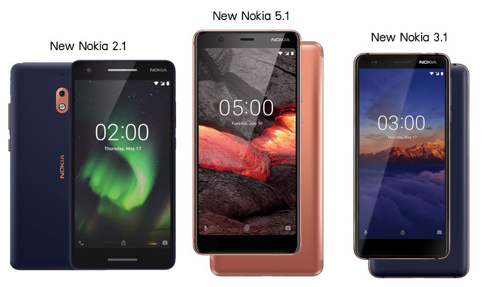 HMD เปิดตัว Nokia ใหม่ 3 รุ่น New Nokia 2, New Nokia 3 และ New Nokia 5 เน้นรุ่นราคาประหยัด