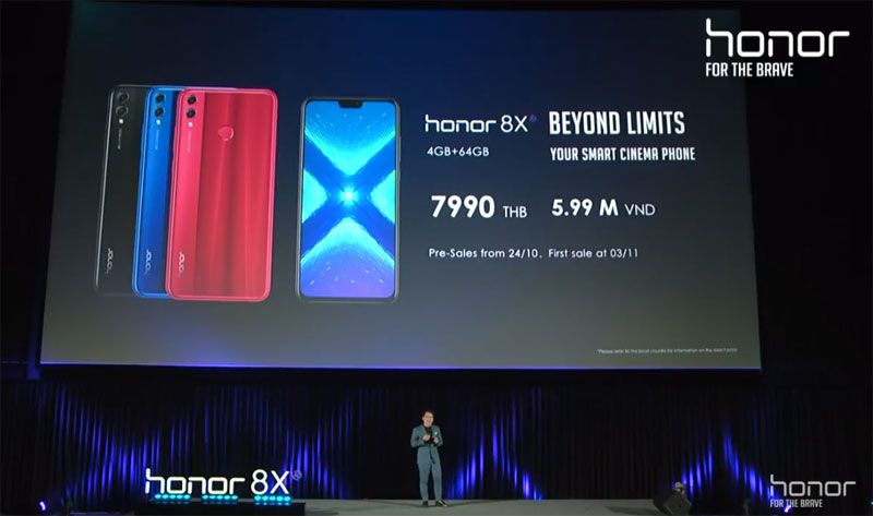 เปิดราคา Honor 8X มือถือจอใหญ่ 6.5 นิ้ว กล้องหลังคู่พลัง AI เริ่มต้นที่ 7,990 บาท