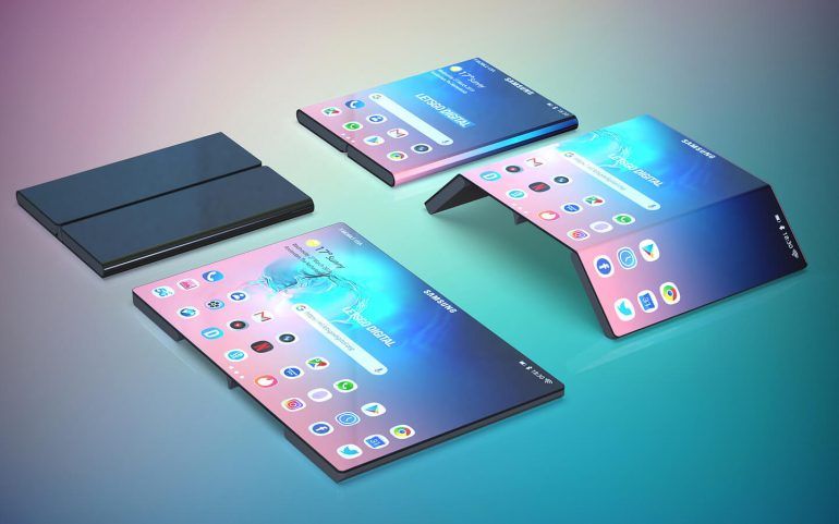 พบสิทธิบัตรมือถือพับจอของ Samsung อีกรุ่นที่สามารถพับได้ 2 ด้านคล้ายกับของ Xiaomi