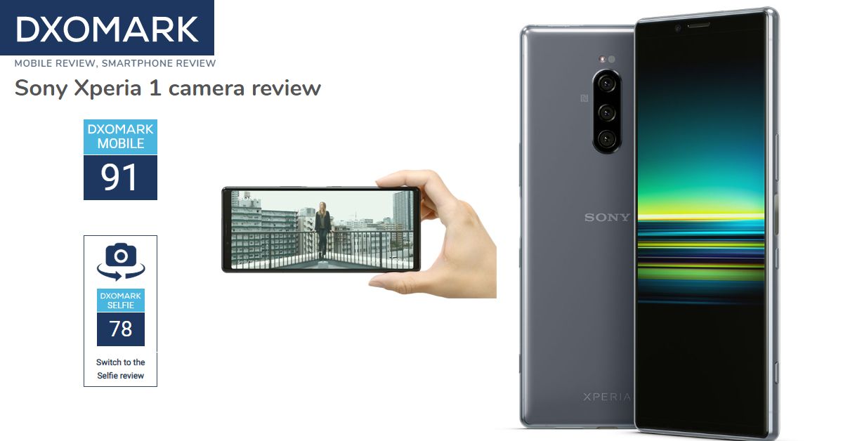 Sony Xperia 1 ได้คะแนนกล้องจากเว็บไซท์ DxOMark ทั้งหมด 91 คะแนน ส่วนกล้องเซลฟี่ได้ 78 คะแนน