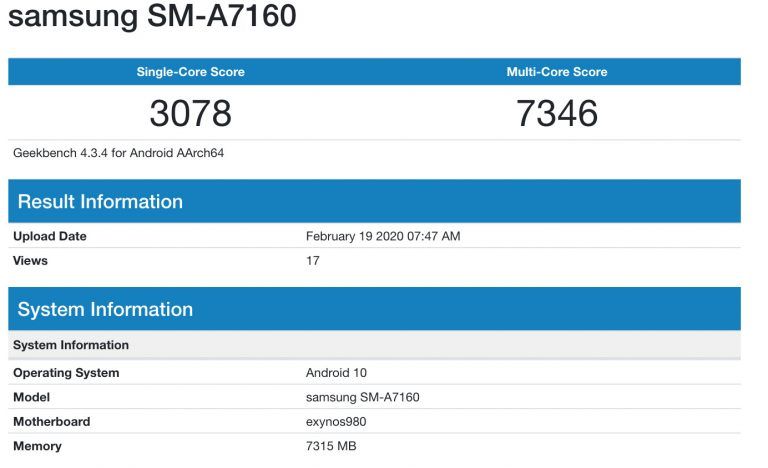 a71 geekbench
