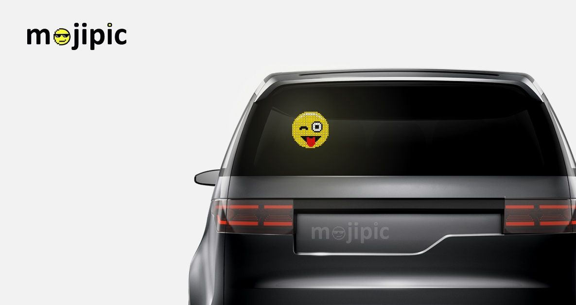 Mojipic จอแสดง Emoji ติดรถยนต์ เลือกส่งสติ๊กเกอร์บอกอารมณ์ได้ผ่านมือถือ
