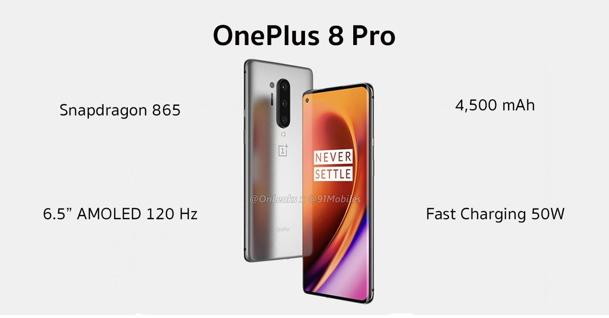 หลุดสเปค OnePlus 8 Pro คาดมาพร้อม RAM 8GB, แบต 4500 mAh และเทคโนโลยีชาร์จไว 50W